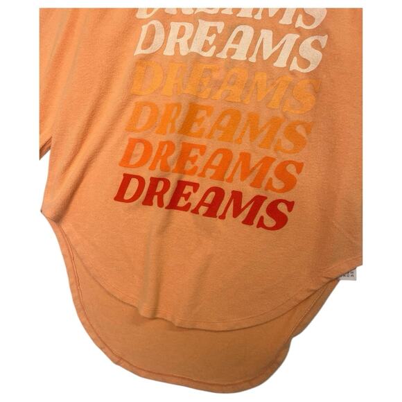 New Wildfox Top Womens Small Orange Dream Shaley Raglan Round Neck Cozy Beach - Picture 6 of 16